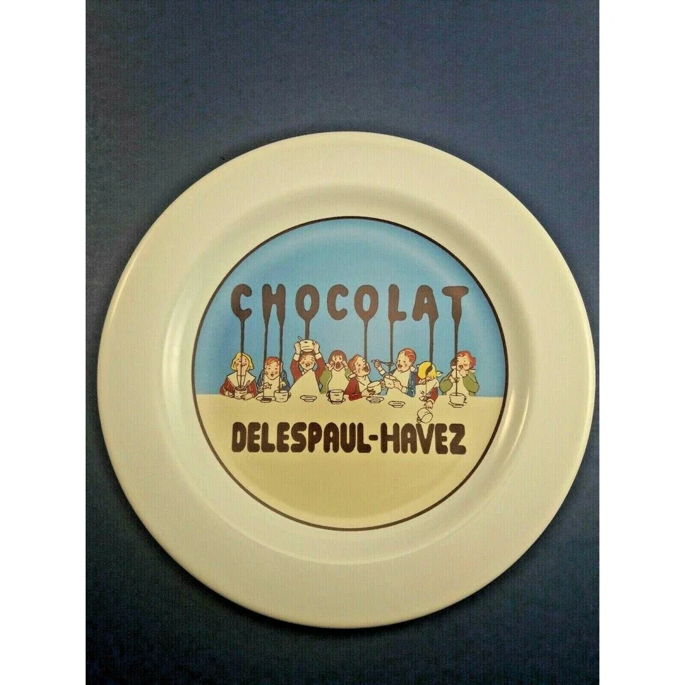 Pottery Barn Dessert Plate Chocolat Delespaul Havez Blue  New Other